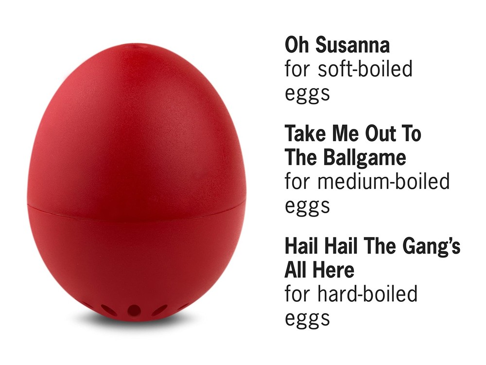 BeepEgg Basic Red – Egg Timer for Boiling Eggs – Musical Egg Cooker for Soft,