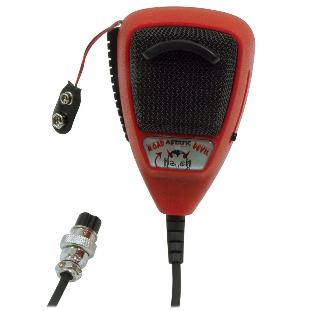 (302-10036 RD104E Road Devil Amplified 4-Pin CB Microphone, Black