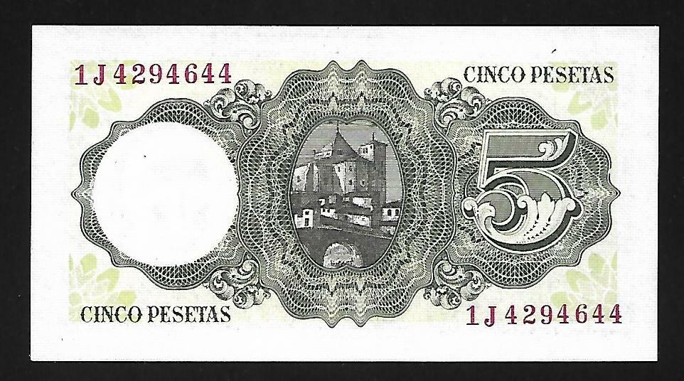 Spain - Old 5 Pesetas Note - 1951 - P140 - Uncirc.