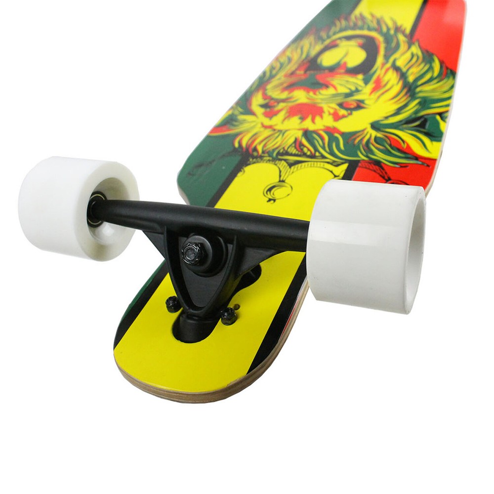 Krown Drop Through Elite Rasta Lion Longboard Complete 9.25" x 36"