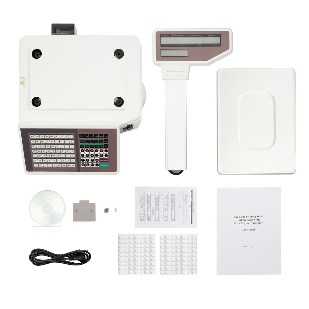 Electronic Weight Scale Digital Price Computing Scale w/ Label Printer Retail