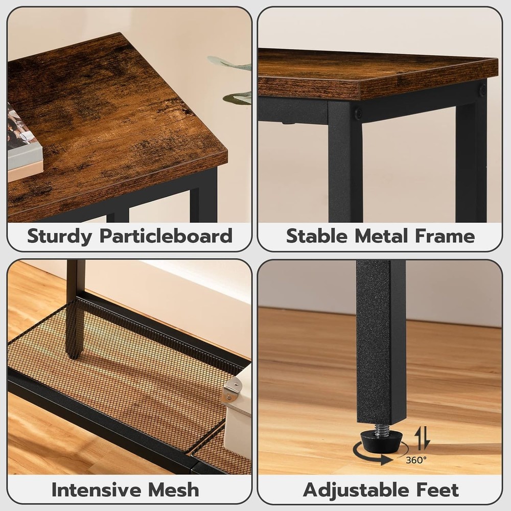 29.5" Narrow Console Table, Small Entryway Table with Shelf, 2 Tier Thin