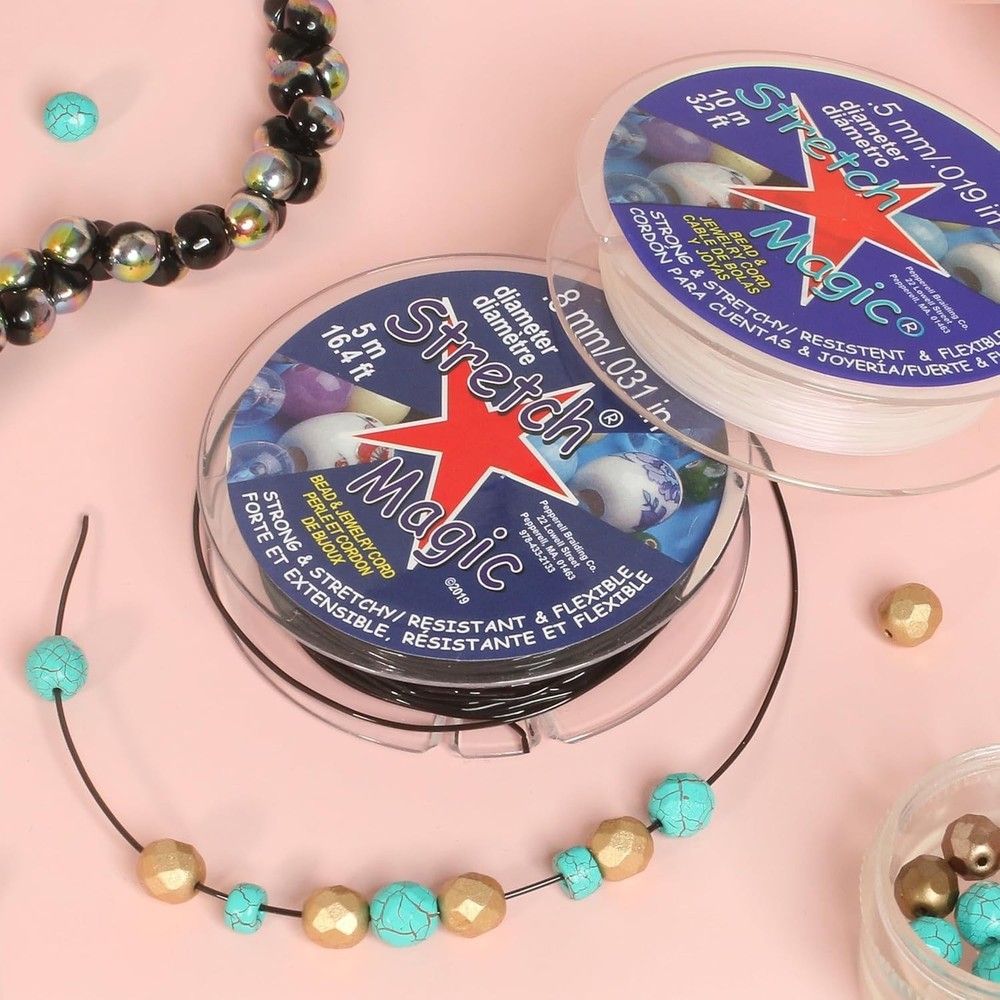 Stretch Magic Elastic Easy to Knot, Strong & Stretchy String for Making Beaded