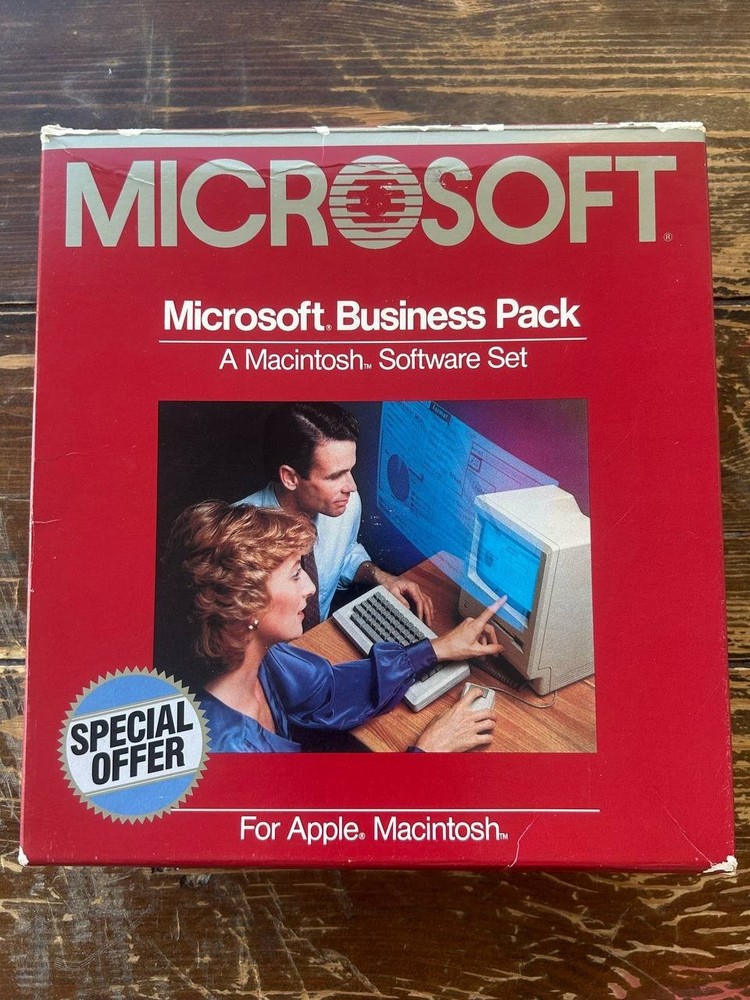 Microsoft Business Pack Macintosh w/ Word Multiplan Chart File Disks