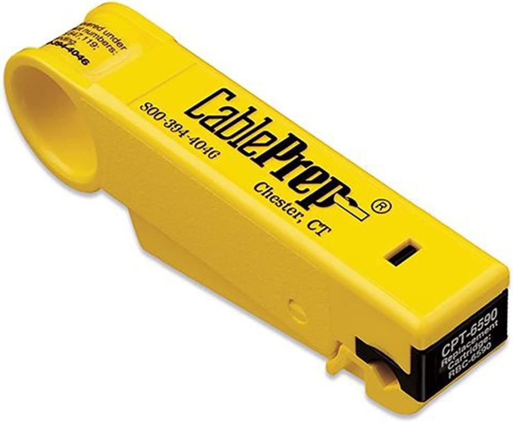 Cable Prep CPT-6590-SINGLE Coax Cable Stripping Tool for RG6 & RG-59