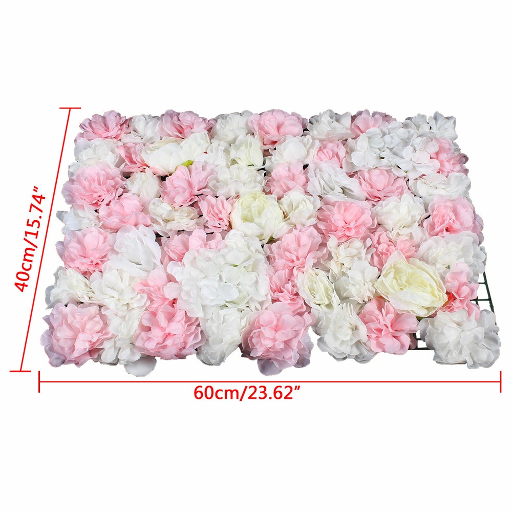 6X Artificial Flower Wall Panel Rose Hydrangea Wedding Party Venue Decor