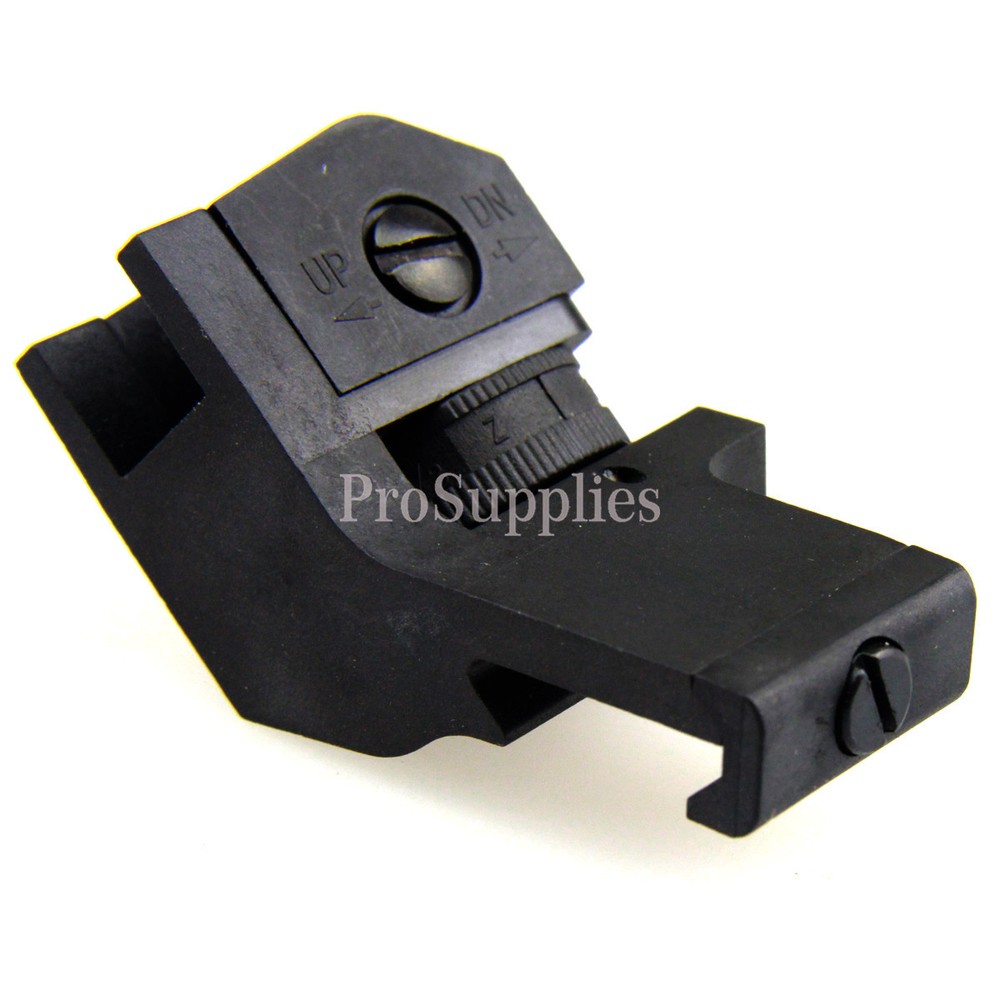 Black Front & Rear 45 Degree Rapid Transition BUIS Backup Polymer Sight