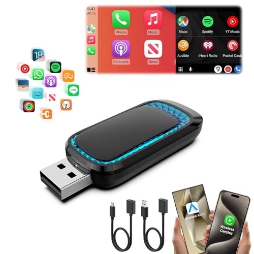 Android Auto Wireless Adapter & Wireless CarPlay Adapter-Mini USB CarPlay