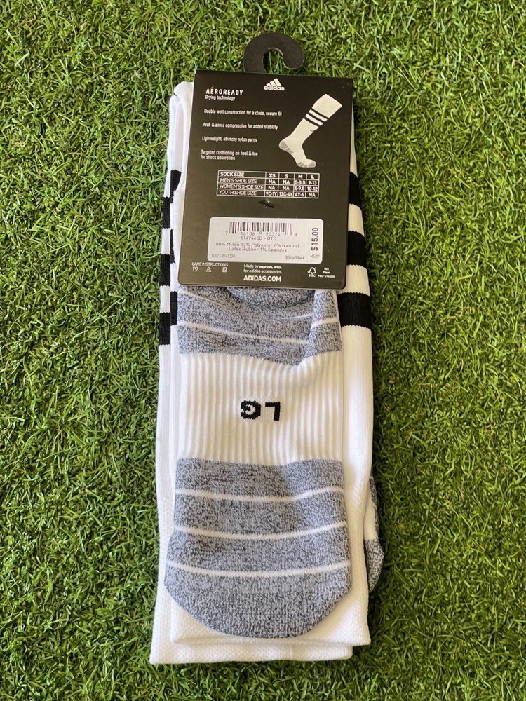 Adidas - Soccer Socks White/Black/Grey Large