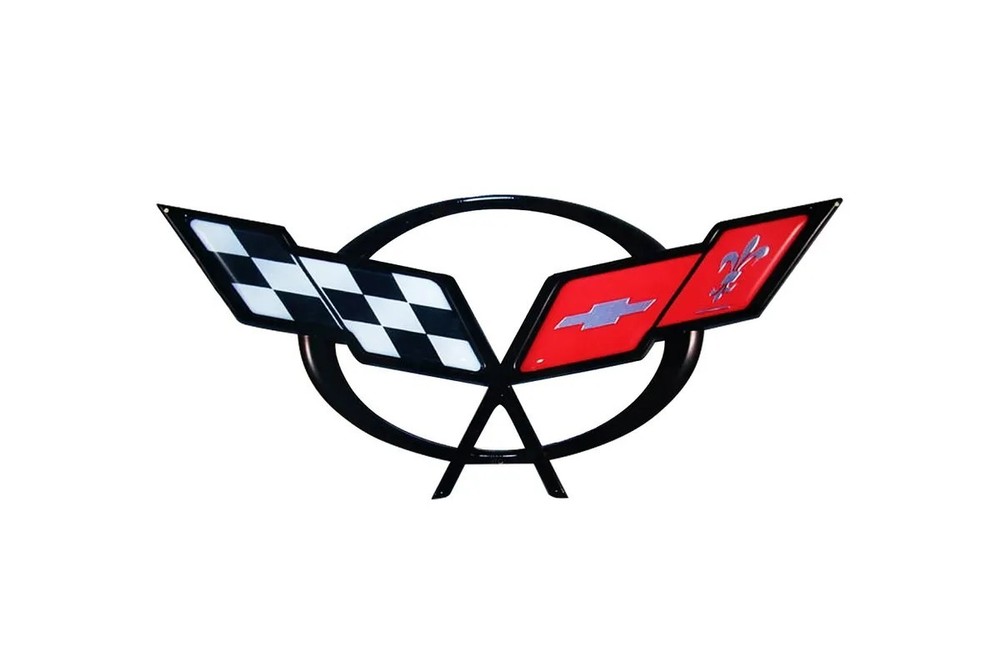C5 Corvette Emblem Metal Sign - 18" x 8"