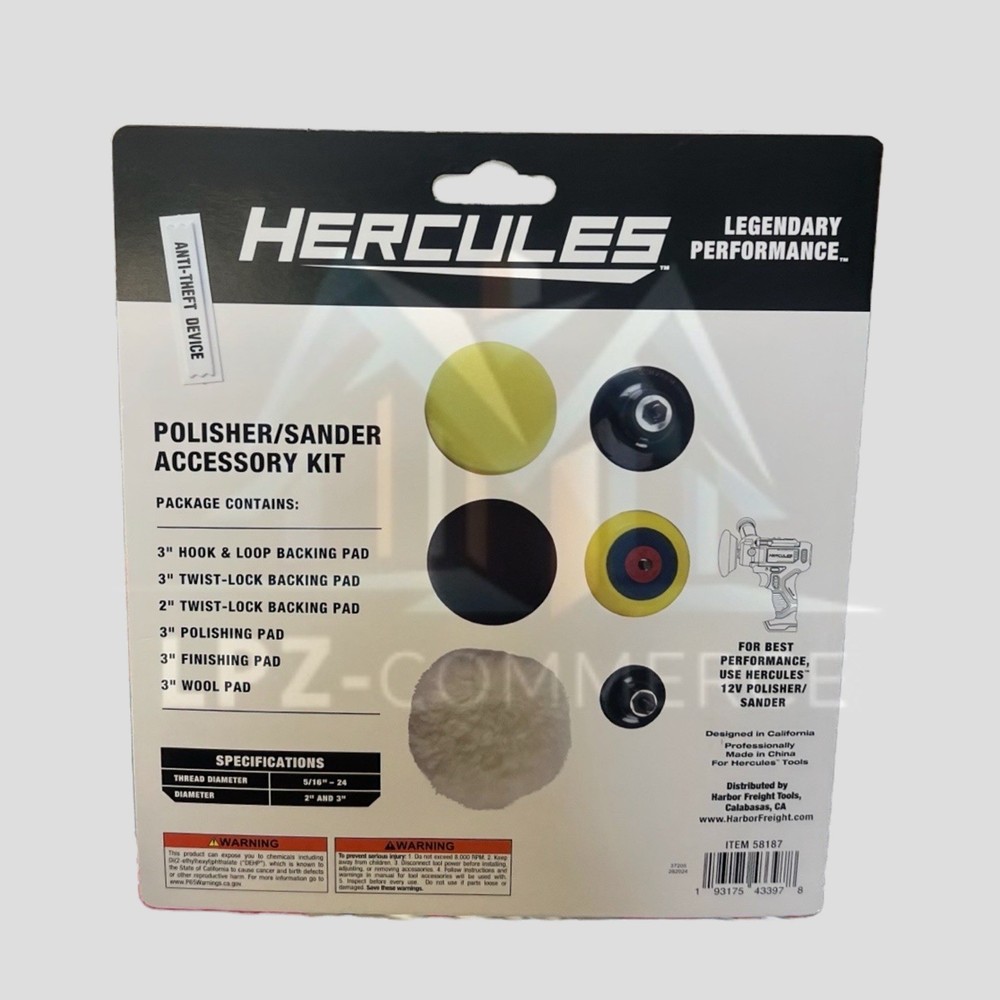 HERCULES Polisher/Sander Accessory Kit, 6-Piece