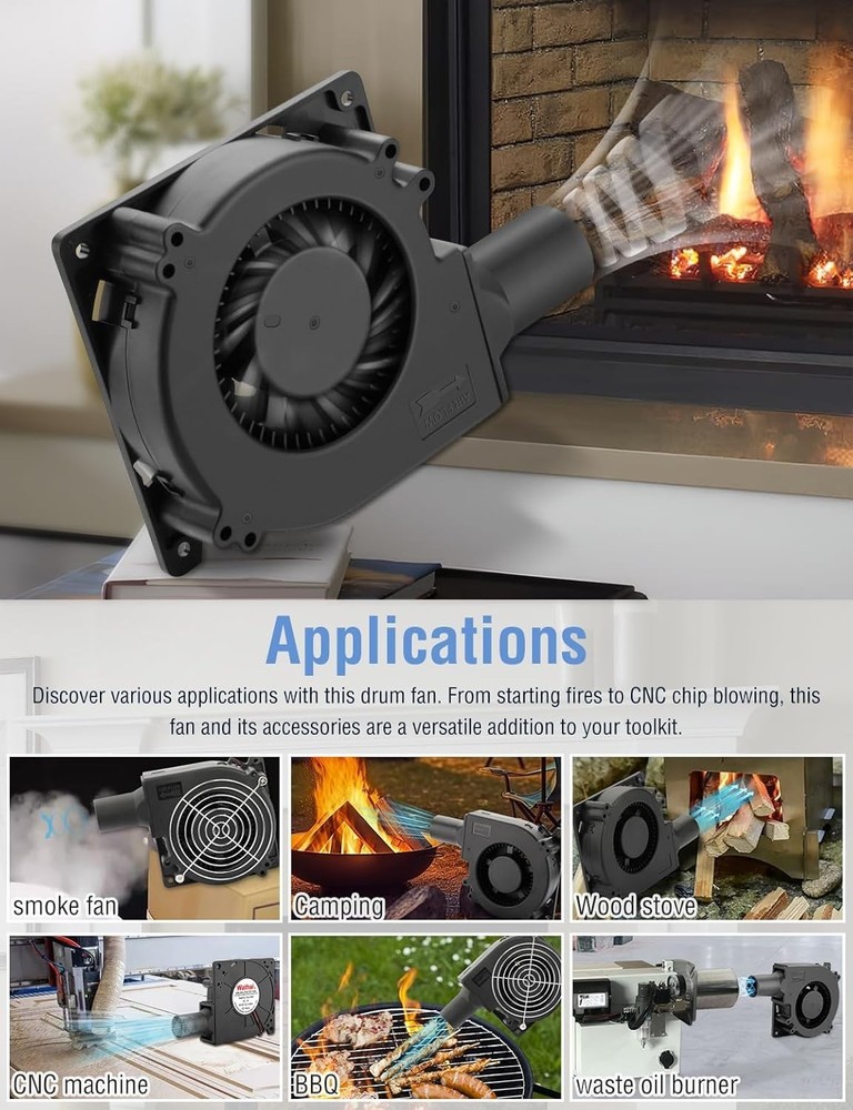 120mm x 32mm High Velocity Squirrel Cage Blower Fan - Versatile Cooling Solution