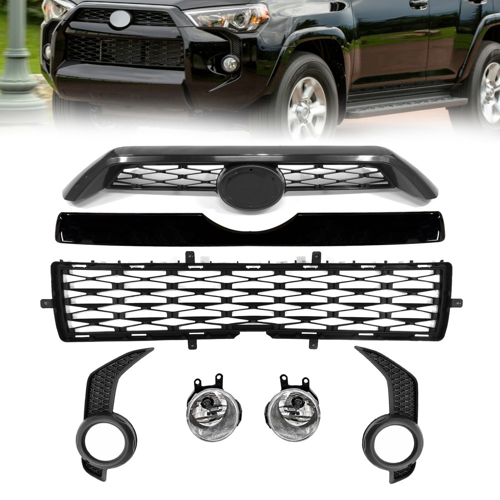 Front Bumper Grille Assembly Set For 2014-2019 Toyota 4Runner SR5