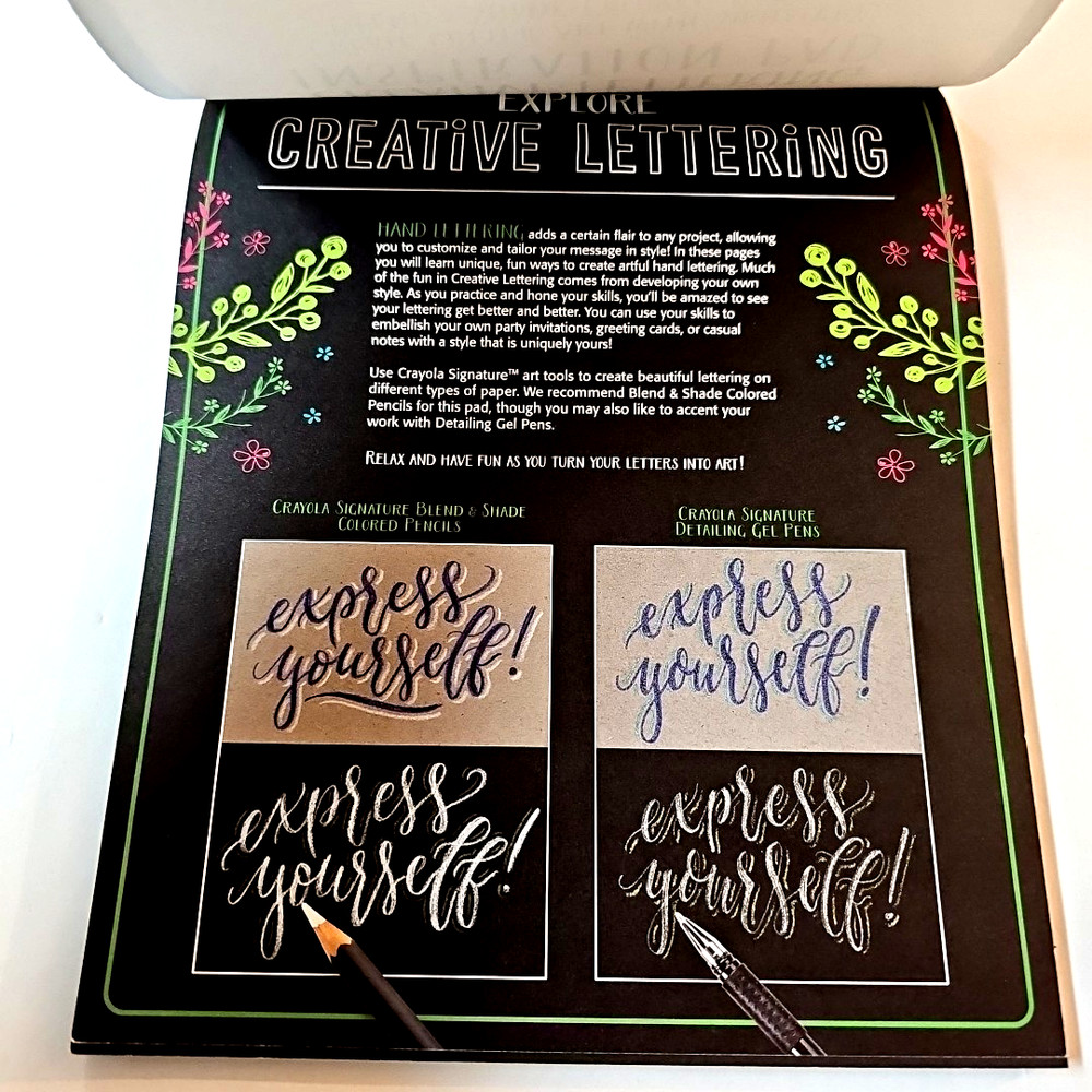 Crayola Creative Lettering Inspiration Pad 40 Pages Letter Art Tutorial Crafts