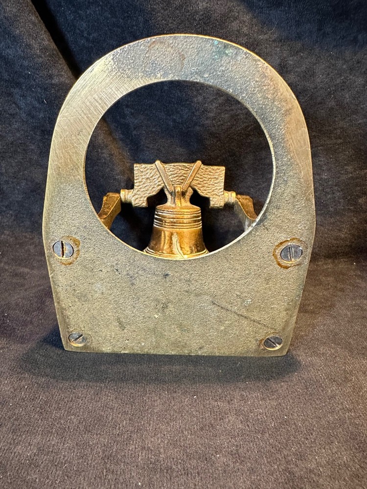 Vintage Solid Brass Liberty Bell Ashtray Holder
