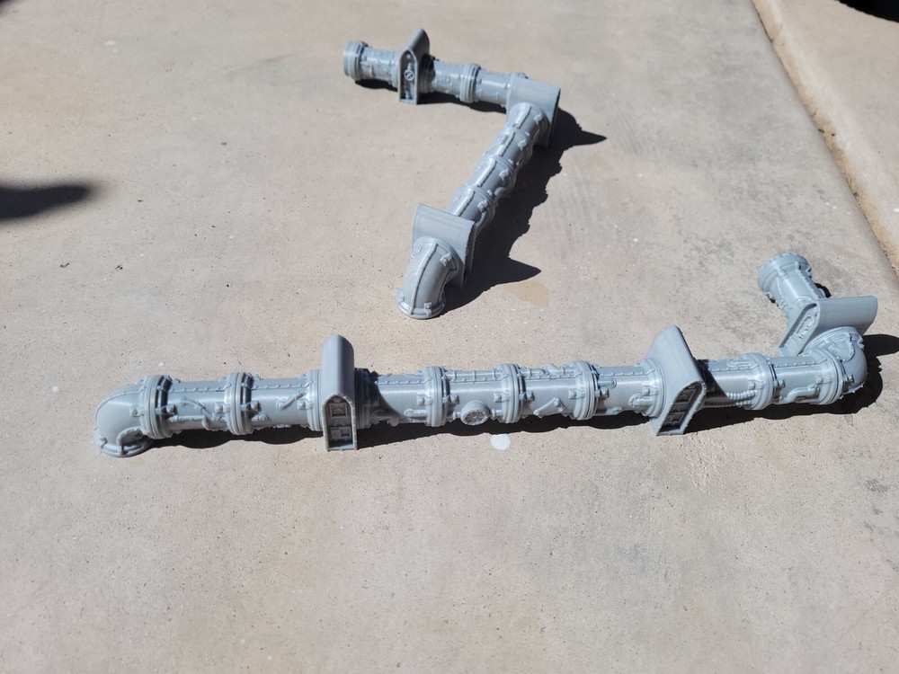 Grim Dark Wargaming Pipe Terrain Set One Page Rules Sci-fi Scenery 28mm 32 mm