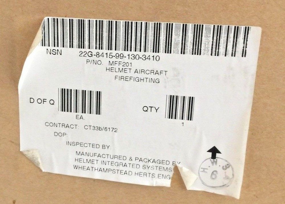 BRITISH RAF MFF-201 PROTECTIVE FIRE FIGHTER HELMET MK3