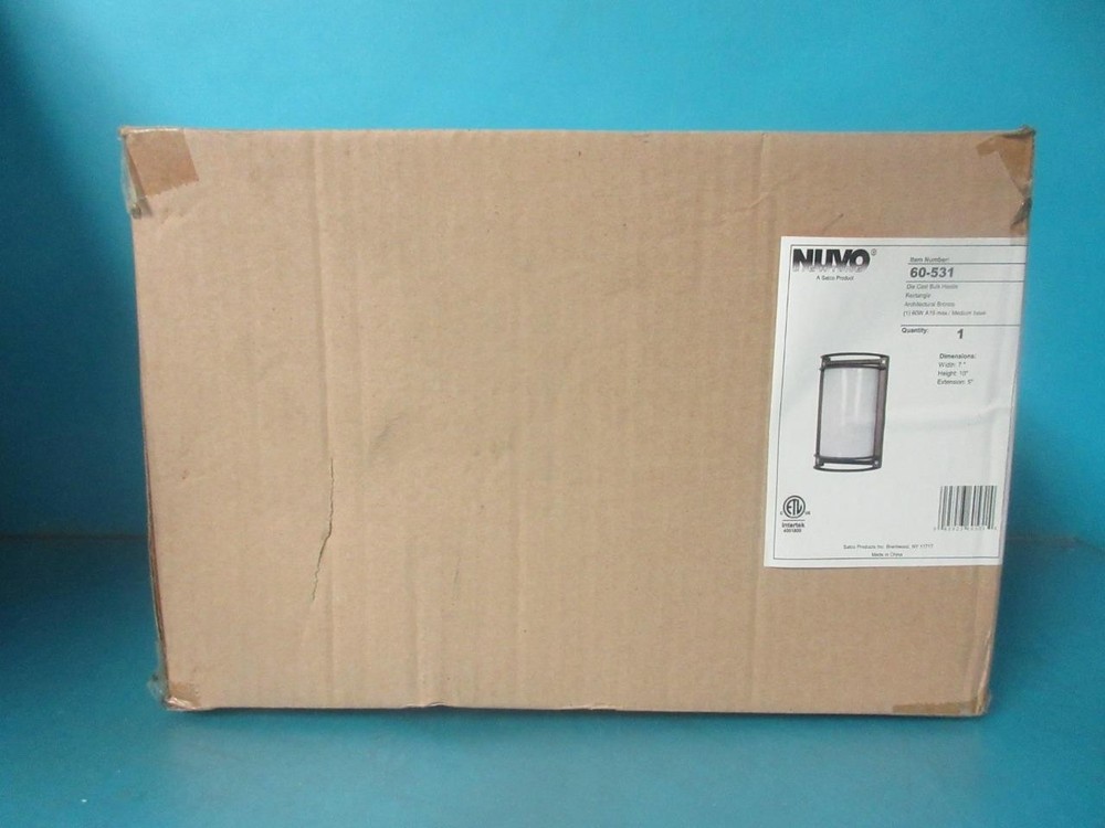 NUVO 60-531 - RECTANGULAR DIE CAST BULKHEAD LIGHT IN ARCHITECTURAL BRONZE FINISH