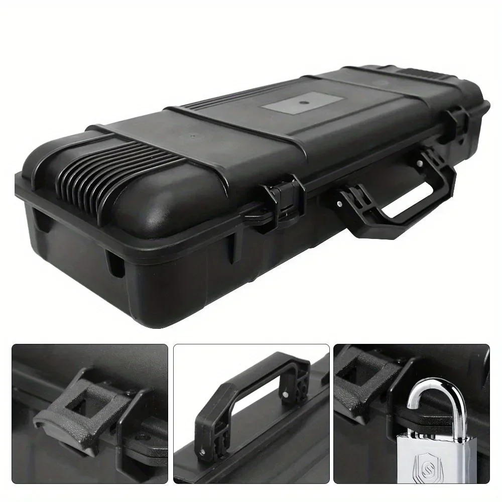6 Sizes Black Hard Shell PP Toolbox Shockproof Portable Tool Storage Case