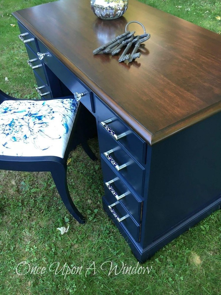 3" Crystal Lace Bar Pull Satin Nickel & Blue