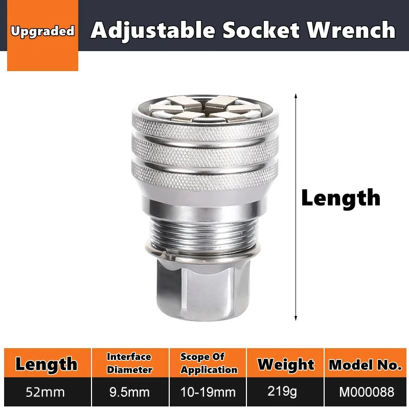 Universal Adjustable Socket Wrench for Metric Bolts and Nuts Tool