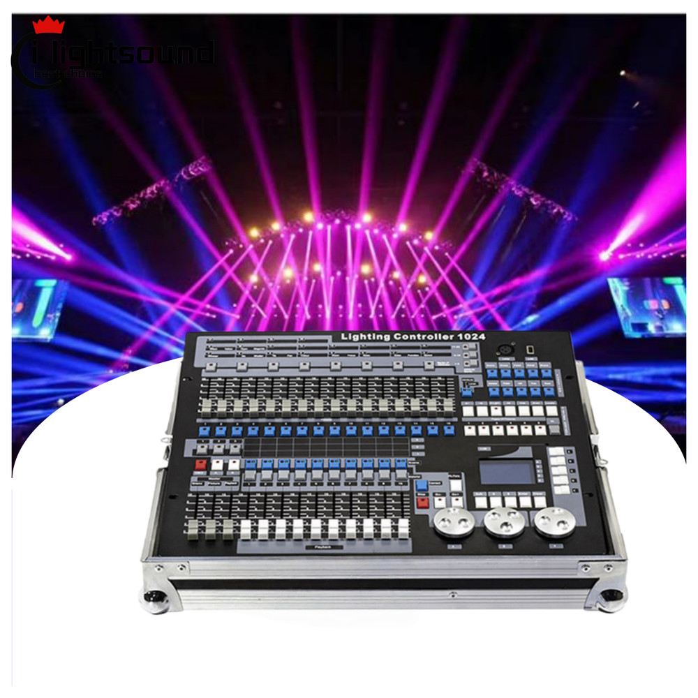 US led stage lighting controller dmx512 1024 light controller desk/flight case