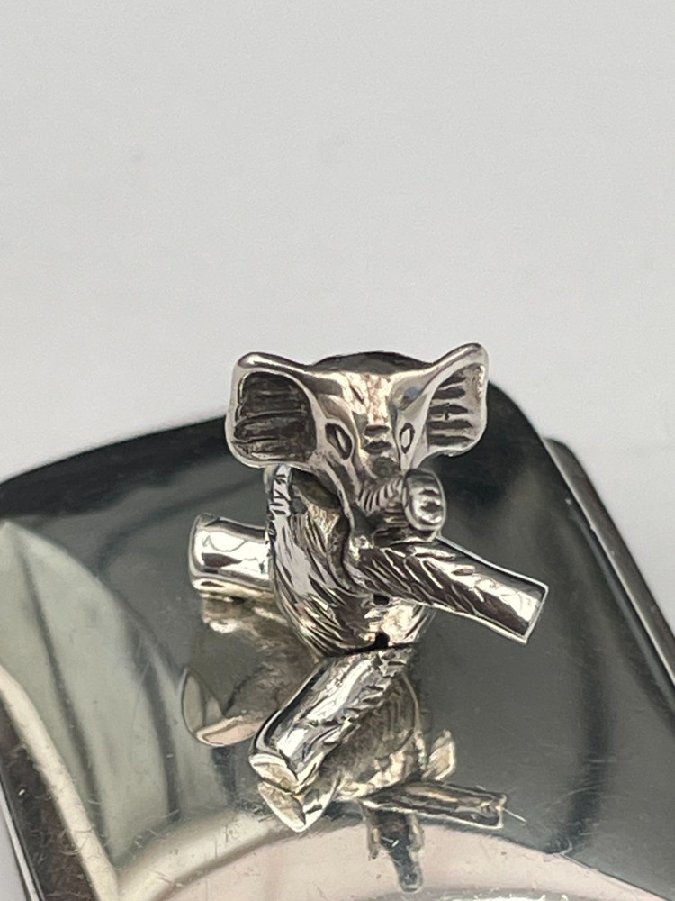 sterling silver elephant box pill keepsake hallmarked movable 20 grams