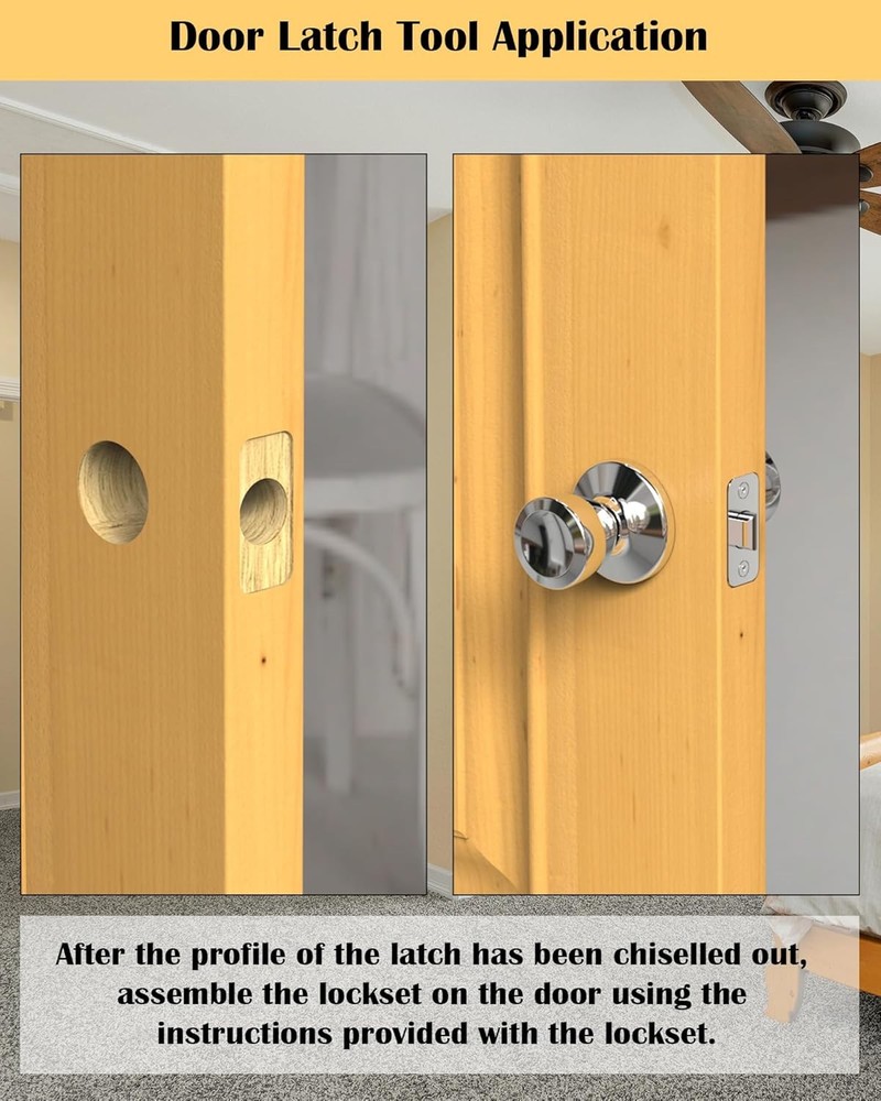 Door Latch Mortise Tool, Installation Kit Help Remove Material to...