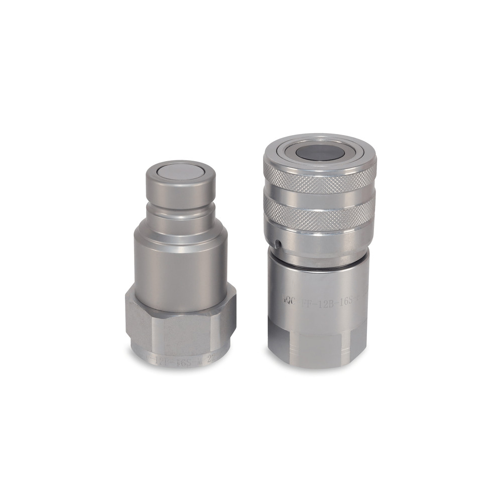 3/4″ Flat Face Hydraulic Quick Couplers Set - 1″ SAE Thread