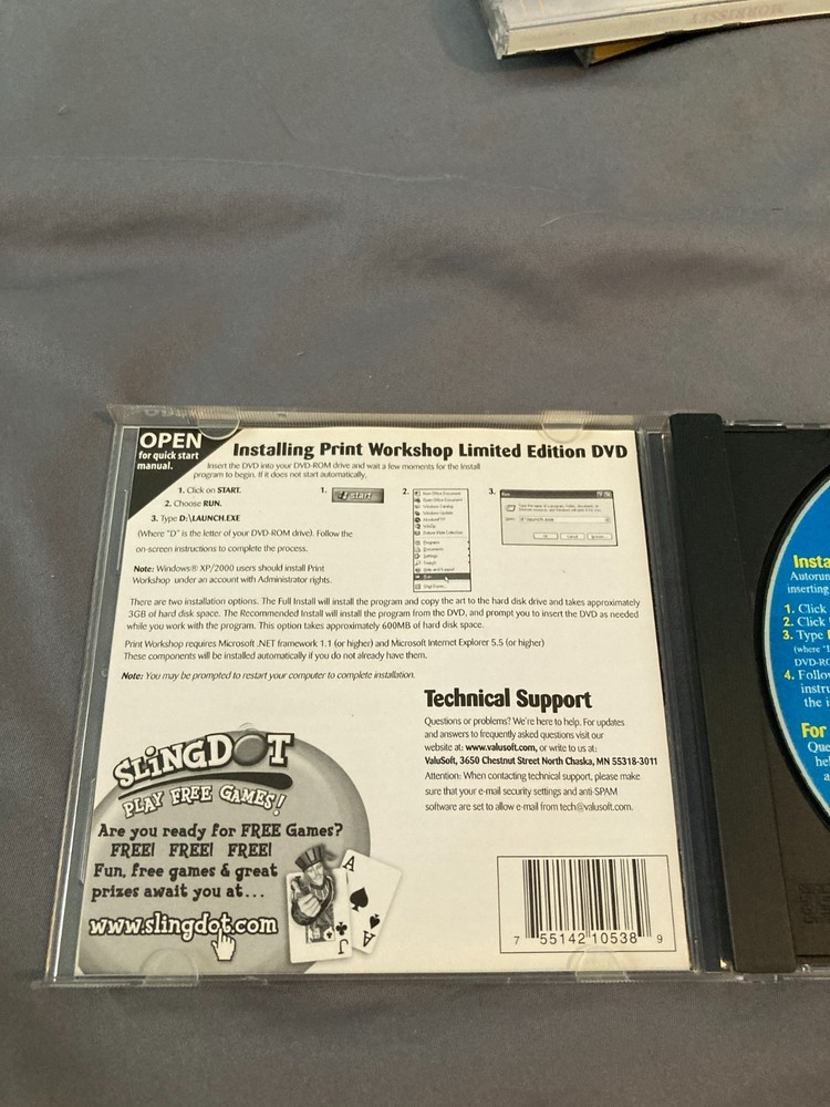 Print Workshop 2006 Limited Edition PC DVD-ROM ValuSoft Hemera Windows 98/2000XP