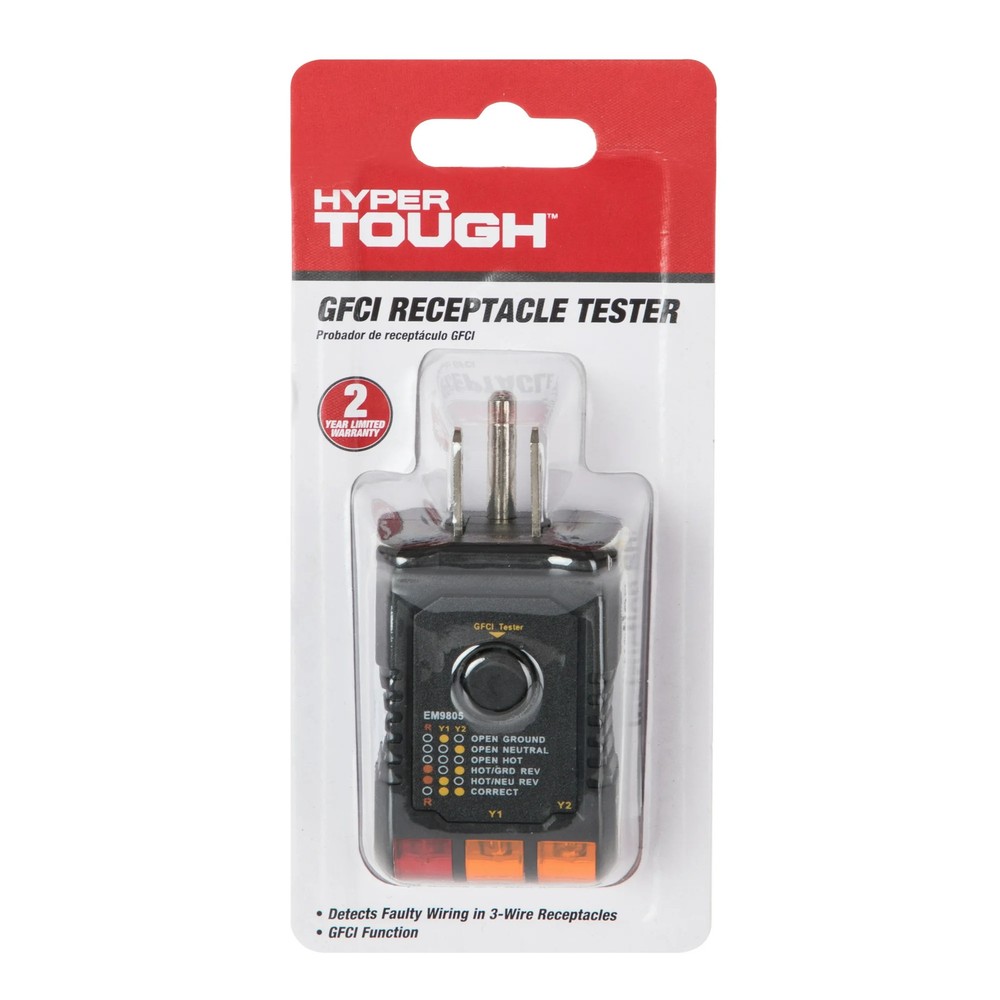 Hyper Tough GFCI Receptacle Tester