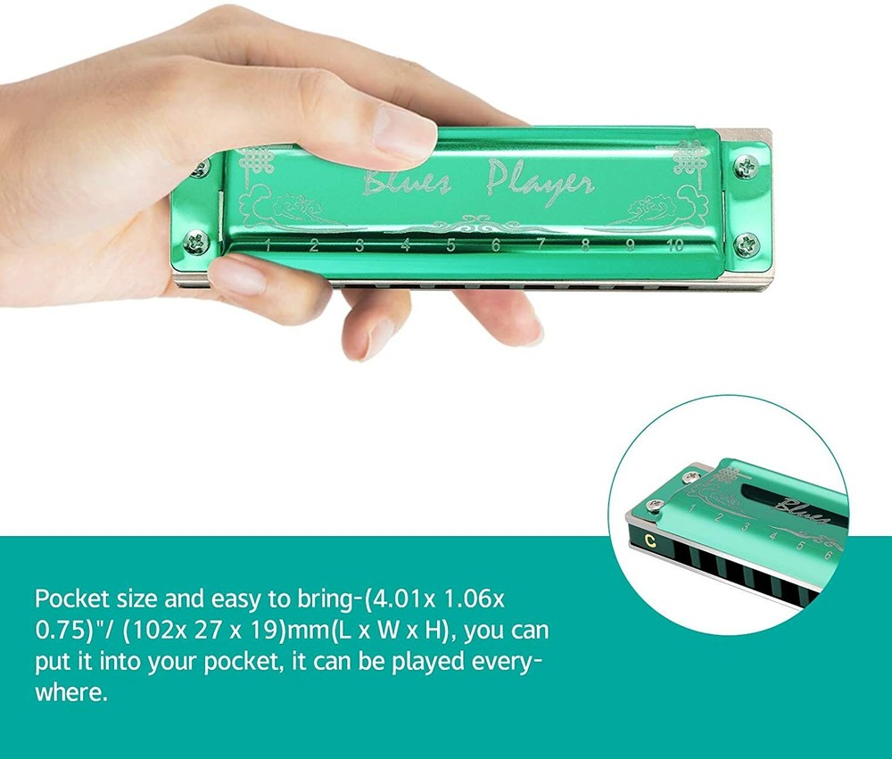 EASTTOP Harmonica blues harp diatonic 10 hole blues professional harmonica Gift