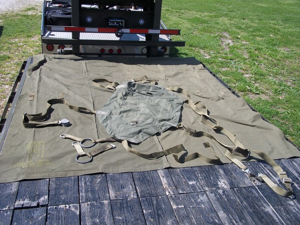 ONE..MILITARY SURPLUS A-21 CARGO BAG PARACHUTE AERIAL SLING D-RING STRAP US ARMY