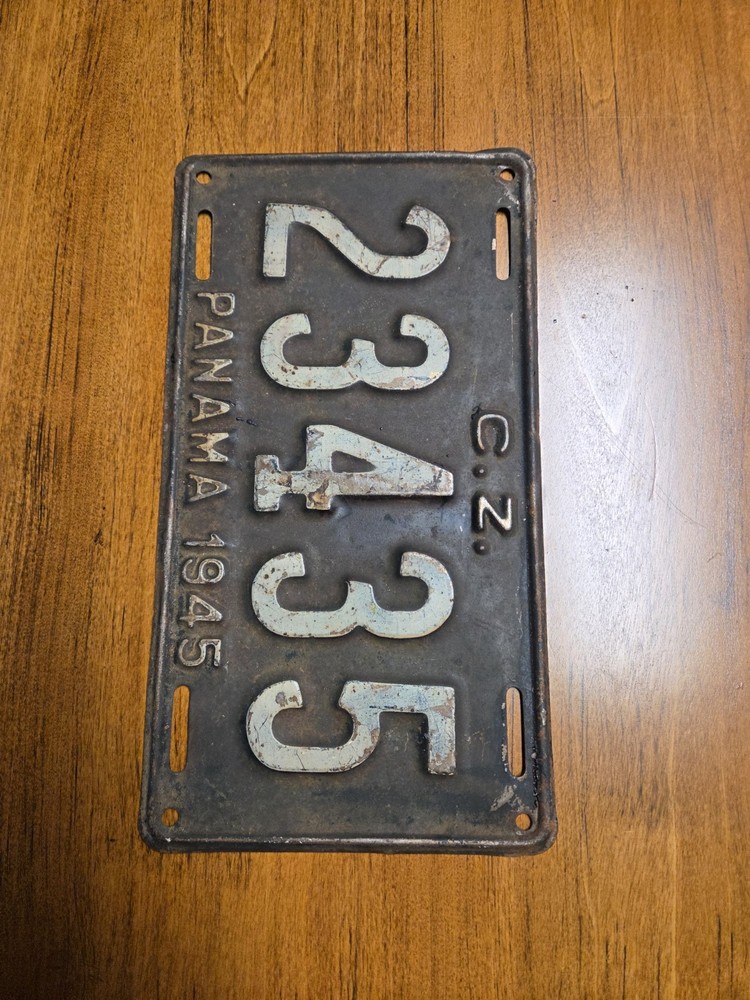 1945 Panama License Plate