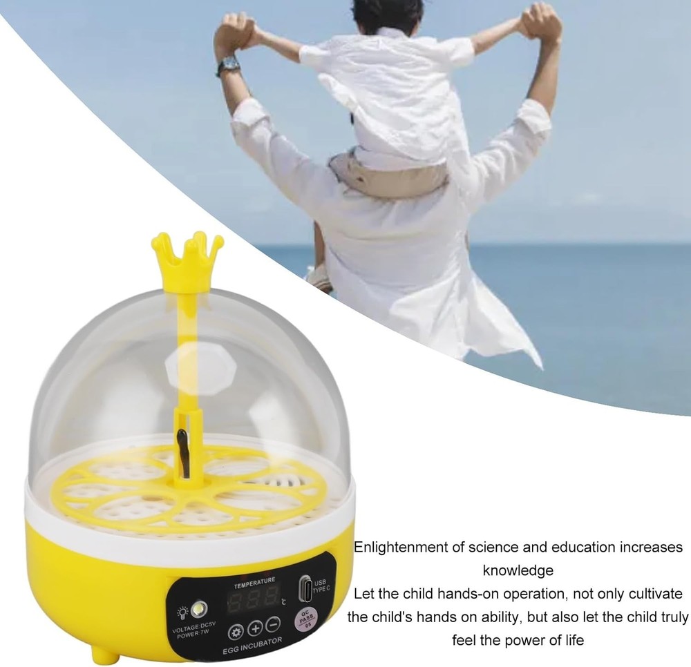 Automatic 4-Egg Mini Incubator with Temperature Control, for Chicken Duck Pig...