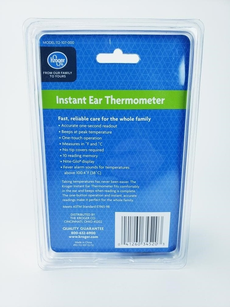 Instand Ear Thermometer, 1 Second Readout