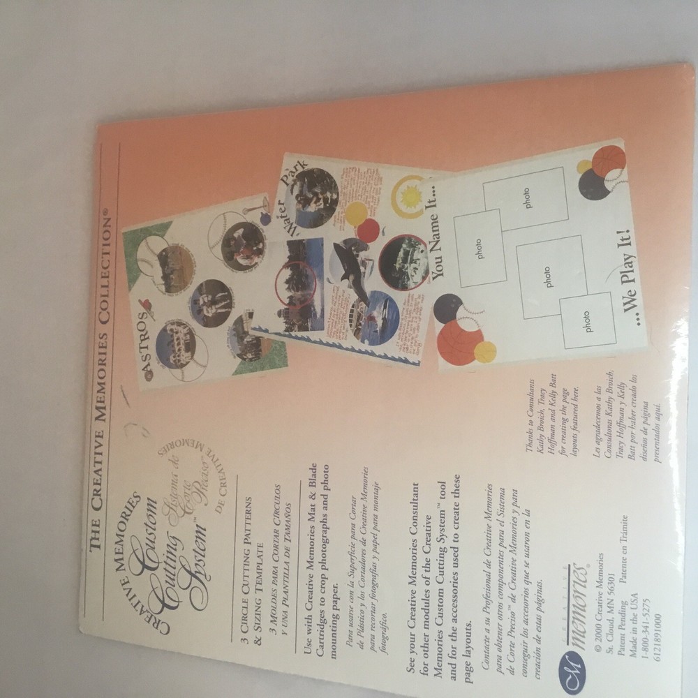 NEW CREATIVE MEMORIES custom cutting system 3 Circle Pattern & Sizing Template