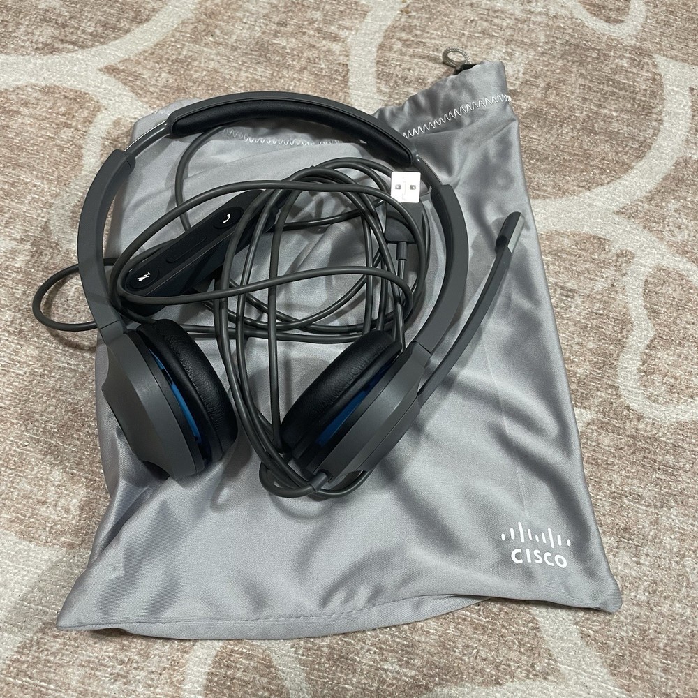 Cisco Headset Wired Tested Phone Microphone Headphones