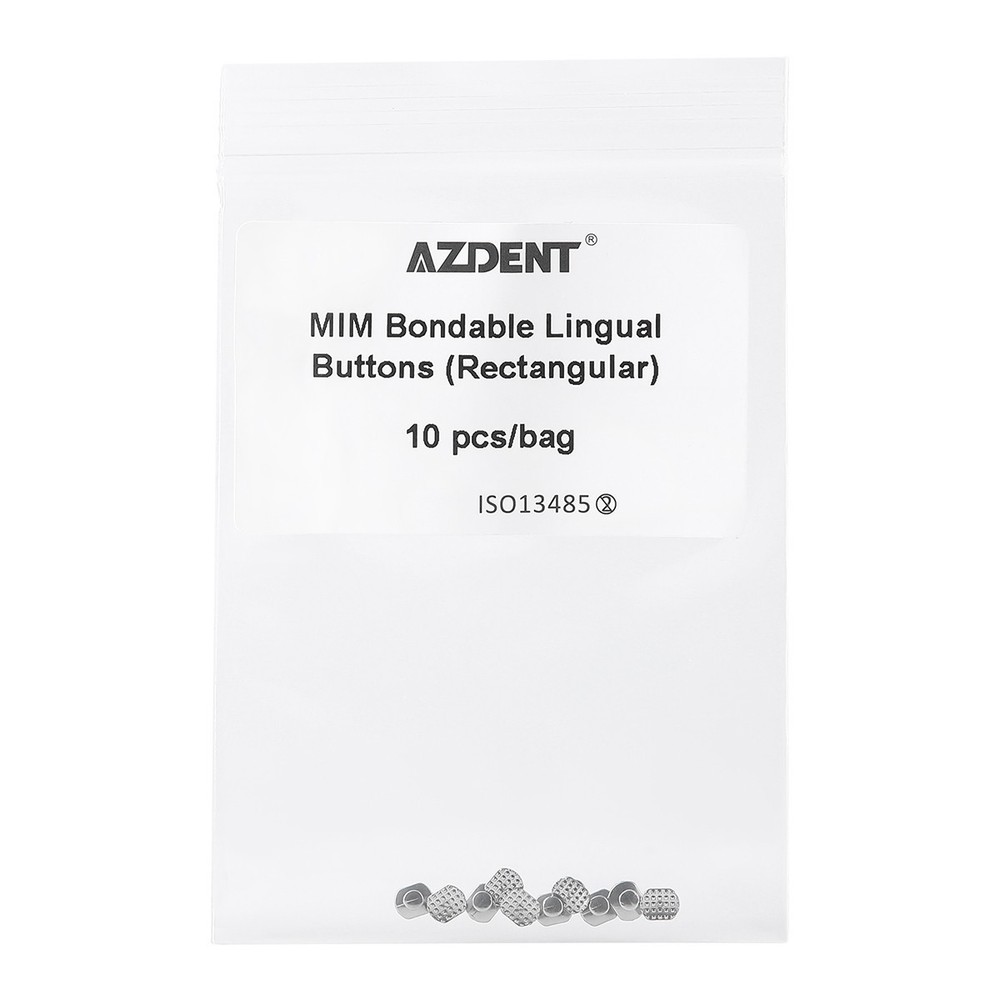 10pcs Dental Orthodontic Lingual Button Bondable Rectangular Monoblock