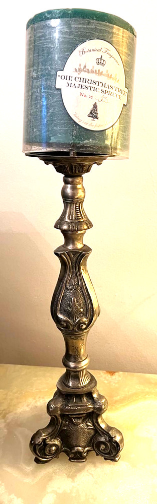 EXTRA ORDINARY LARGE CANDLE HOLDER-VINTAGE -SILVER....