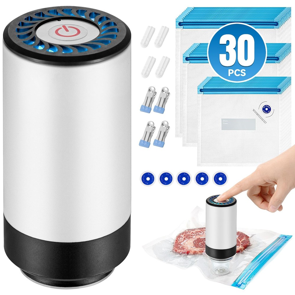 Billty Handheld Vacuum Sealer, 3rd Generation Large standard, White