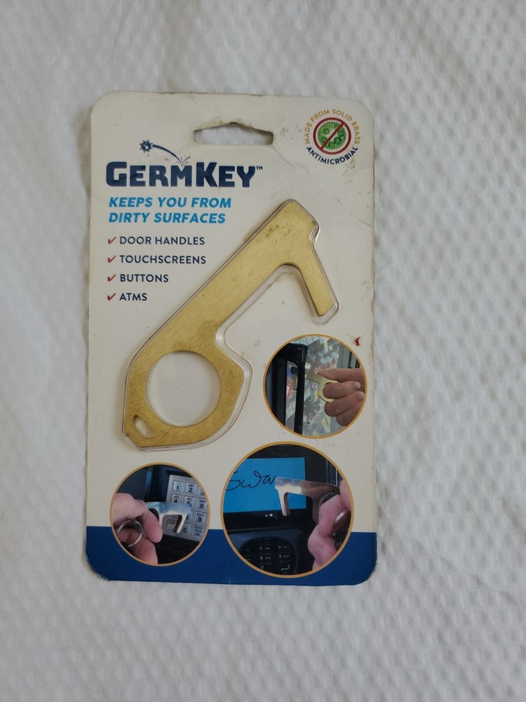 Germ Key - Solid Brass Antimicrobial GermKey - Touch Tool - New