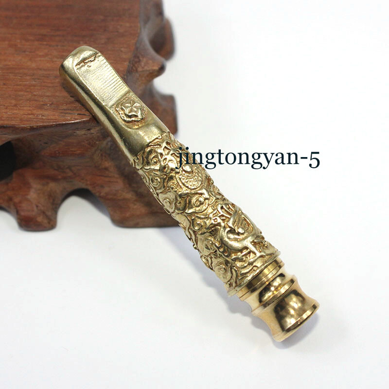 Solid Brass Small Size Cigarette Holder Cigarette Filter Pipe, Length - 2.4"