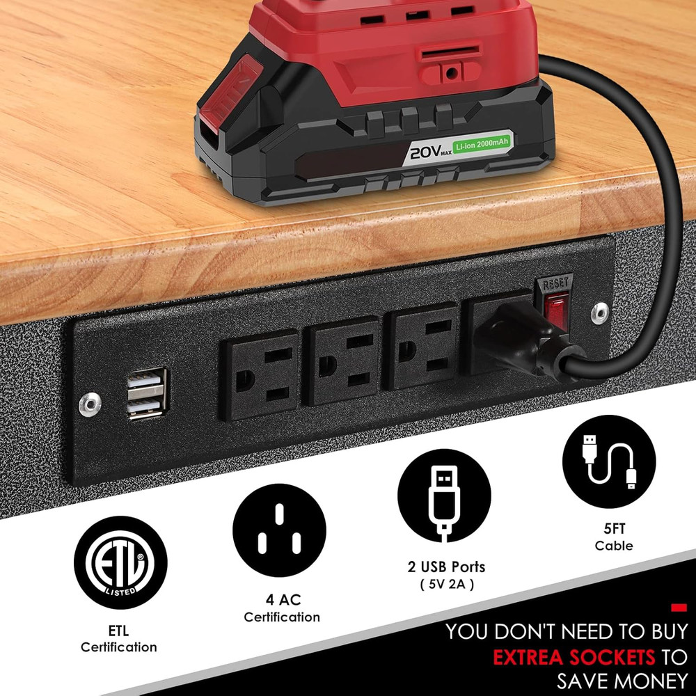 48 "Adjustable Workbench with Power Outlet, Heavy Duty 2000 LBS Load Capacity Ha