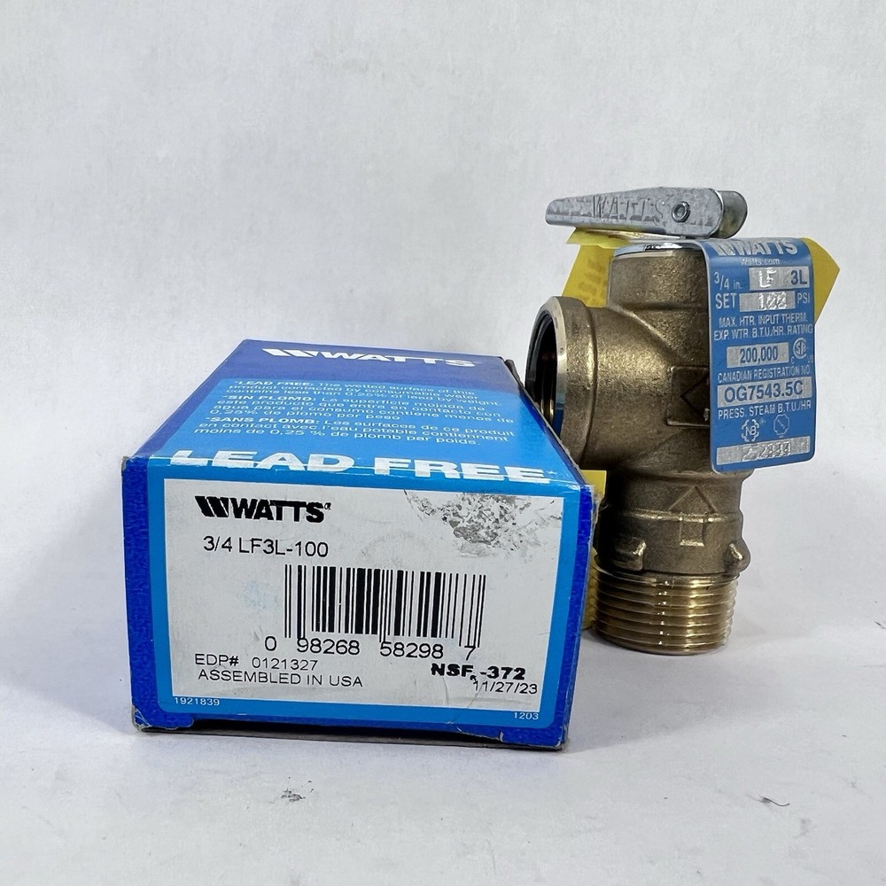 Watts 0121327 3/4” LF3L Poppet Type Pressure Relief Valve LF3L-100 100 PSI
