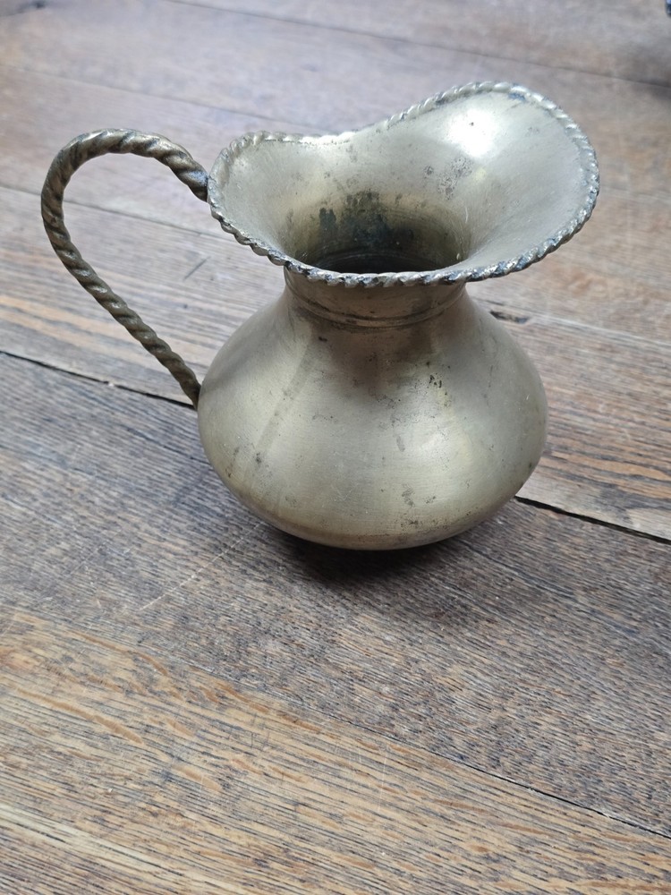 ✅ Small Brass Pitcher with Rope Handle 5" Tall * INDIA