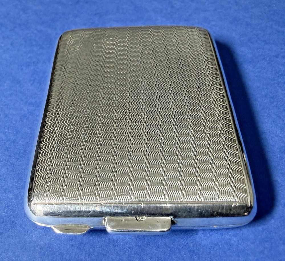 SOLID SILVER ENGINE TURNED BOOK MATCH HOLDER B'HAM 1926 BY FREDRICK FIELD