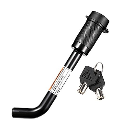 Trailer Hitch Receiver Lock, Dogbone Style Hitch Pin Lock, Dia 1 Pack Black