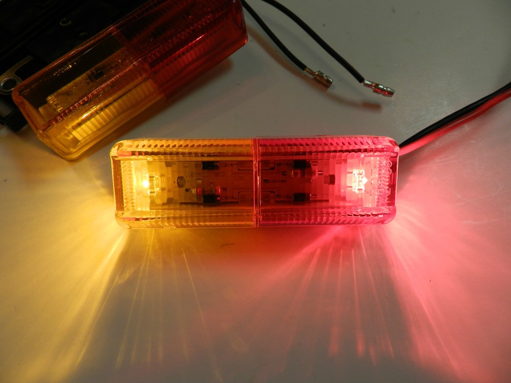 (1) LED Light 1x4 Surface mount Amber & RED Clearance Marker trailer Optronics