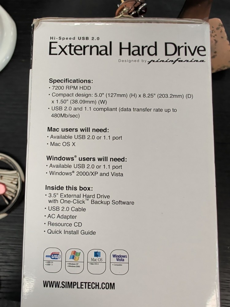 SimpleTech - 500GB External Hard Drive PC , Xbox 1, S, X, Ps4, Ps5 Compatible